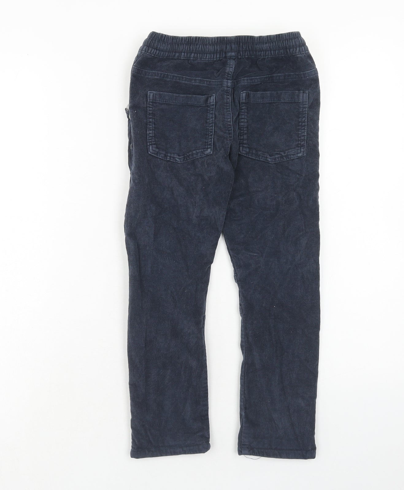 F&F Boys Blue Cotton Jogger Trousers Size 5-6 Years Regular Drawstring