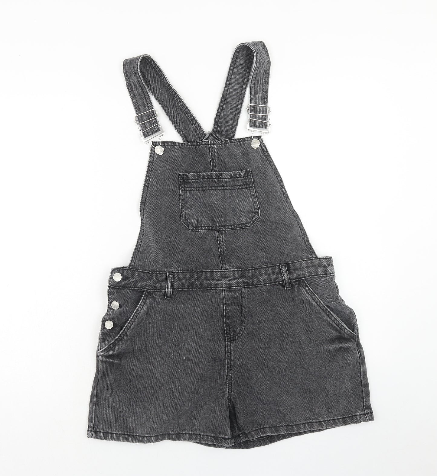 Urban Bliss Womens Black Cotton Dungaree One-Piece Size 12 Button