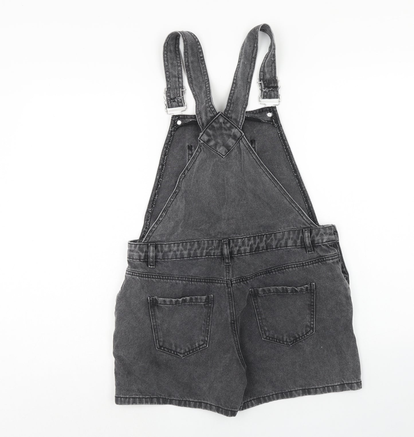 Urban Bliss Womens Black Cotton Dungaree One-Piece Size 12 Button