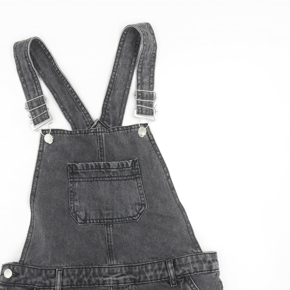 Urban Bliss Womens Black Cotton Dungaree One-Piece Size 12 Button