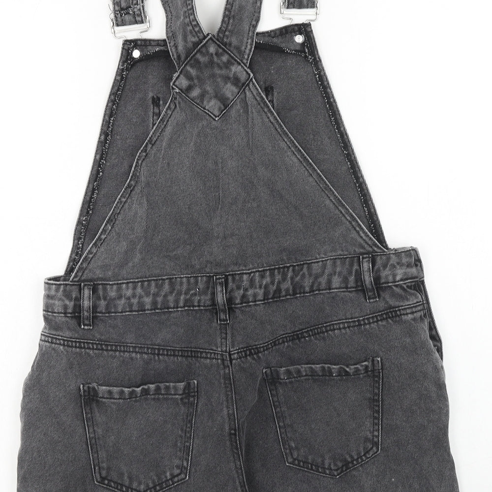 Urban Bliss Womens Black Cotton Dungaree One-Piece Size 12 Button