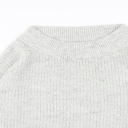 New Look Womens Grey Boat Neck Acrylic Pullover Jumper Size L
