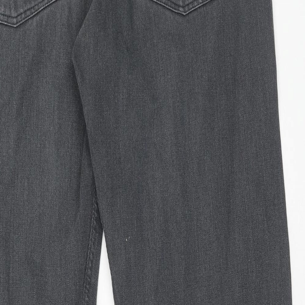 Autograph Mens Grey Cotton Straight Jeans Size 36 in L31 in Regular Zip