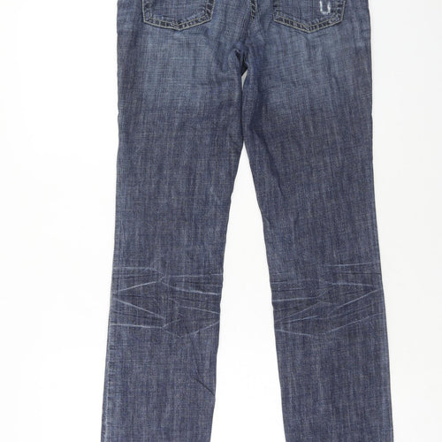 Gap Womens Blue Cotton Straight Jeans Size 4 Regular Zip