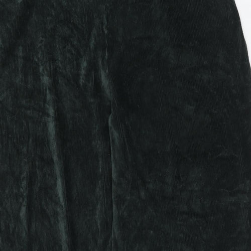 Marks and Spencer Womens Green Cotton Cropped Trousers Size 22 Regular