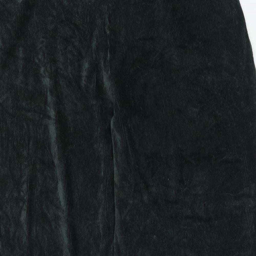 Marks and Spencer Womens Green Cotton Cropped Trousers Size 22 Regular