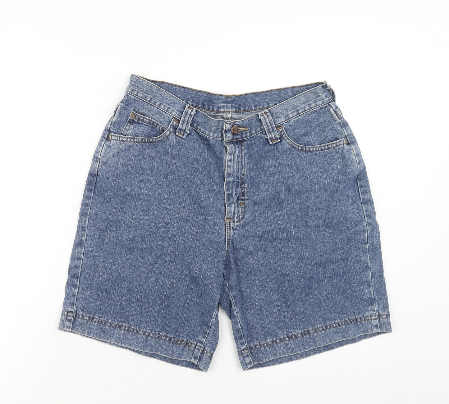 Riders Womens Blue Cotton Chino Shorts Size 10 Regular Zip