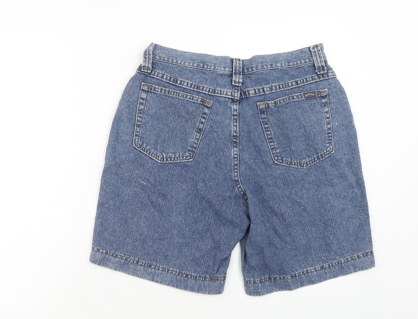 Riders Womens Blue Cotton Chino Shorts Size 10 Regular Zip