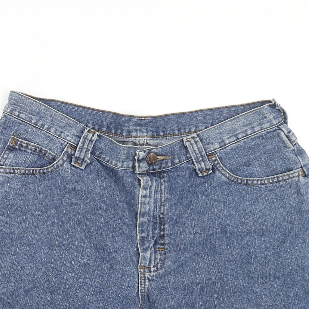 Riders Womens Blue Cotton Chino Shorts Size 10 Regular Zip