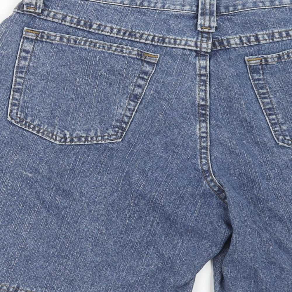 Riders Womens Blue Cotton Chino Shorts Size 10 Regular Zip