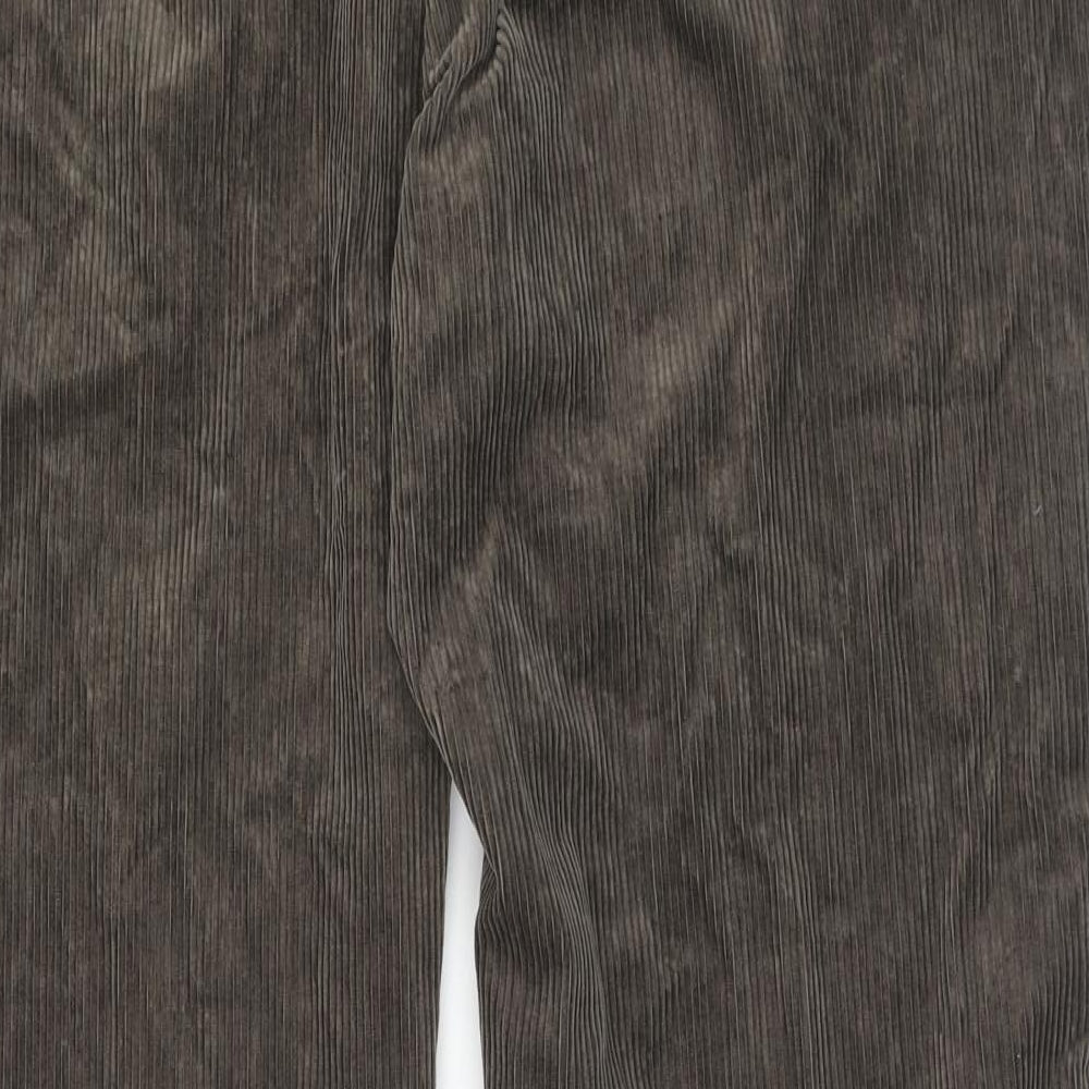 Marks and Spencer Mens Brown Cotton Trousers Size 46 in L31 in Regular Zip