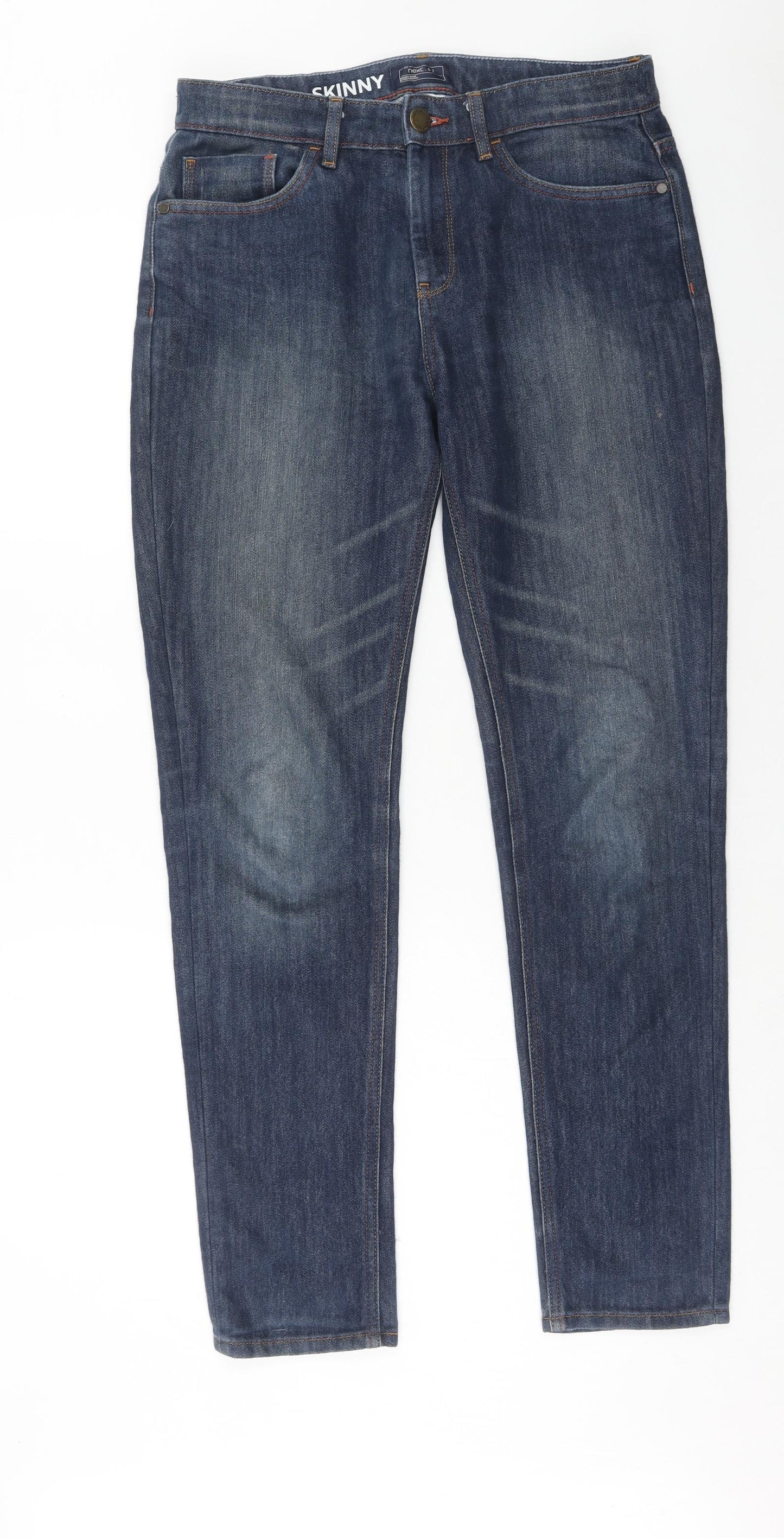 NEXT Boys Blue Cotton Straight Jeans Size 16 Years Regular Zip