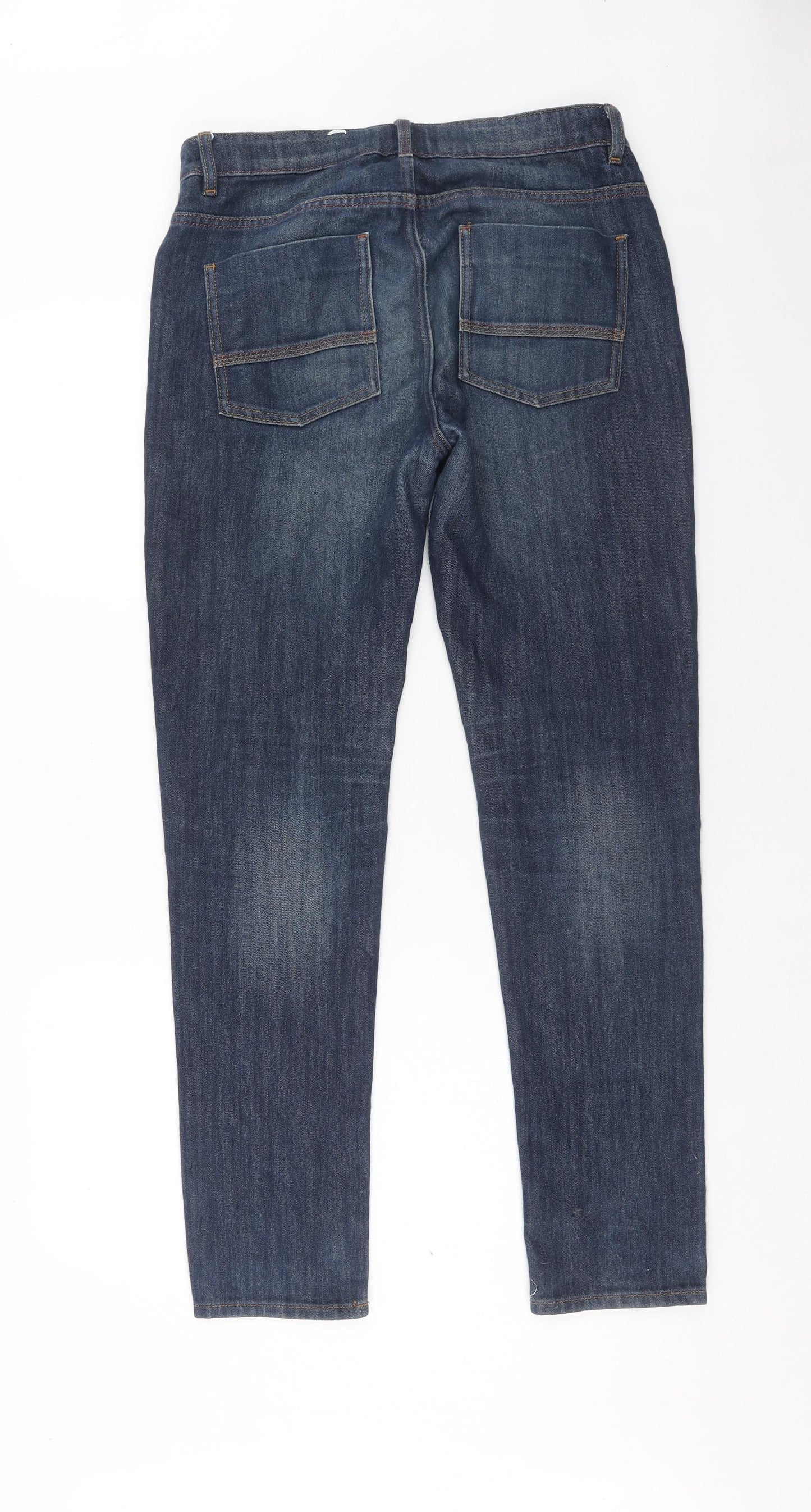 NEXT Boys Blue Cotton Straight Jeans Size 16 Years Regular Zip