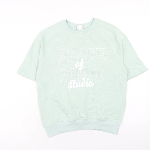H&M Womens Green Cotton Pullover Sweatshirt Size XS Pullover - Peace of Mind Studio