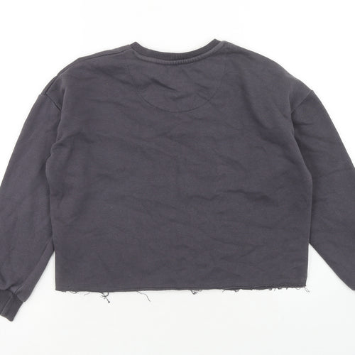 F&F Girls Grey Cotton Pullover Sweatshirt Size 7-8 Years Pullover