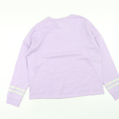 Marks and Spencer Girls Purple Cotton Pullover Sweatshirt Size 14-15 Years Pullover