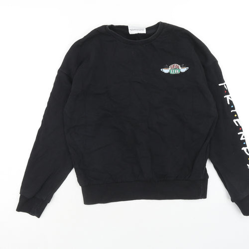 M&Co Girls Black Cotton Pullover Sweatshirt Size 12 Years Pullover - Central Perk