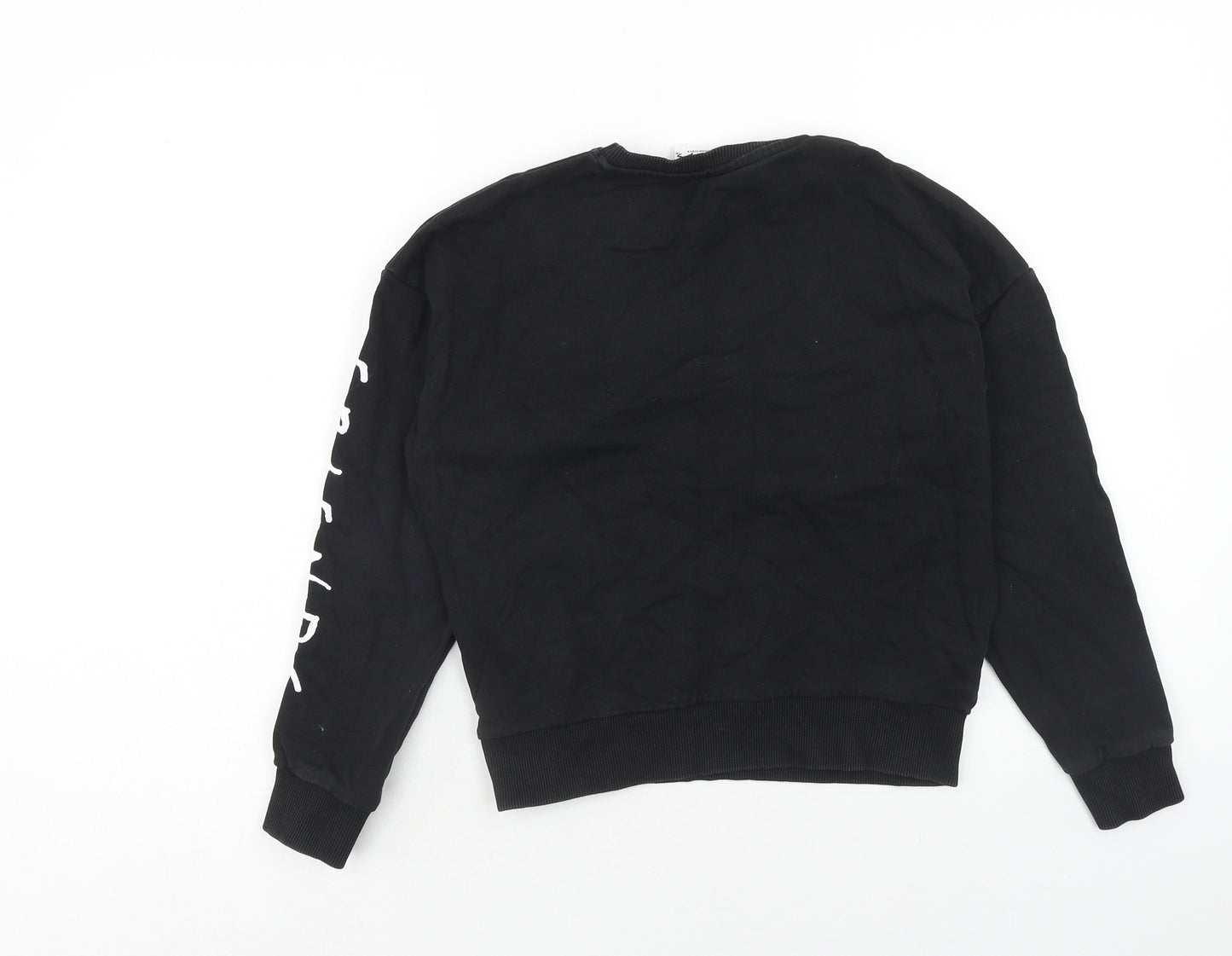 M&Co Girls Black Cotton Pullover Sweatshirt Size 12 Years Pullover - Central Perk