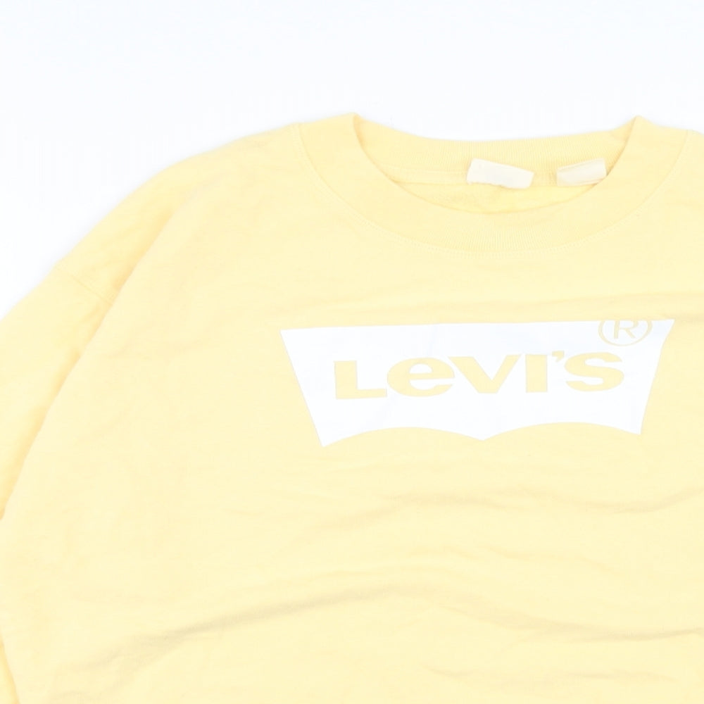 Signature by Levi Strauss & Co. Womens Yellow Cotton Pullover Sweatshirt Size S Pullover