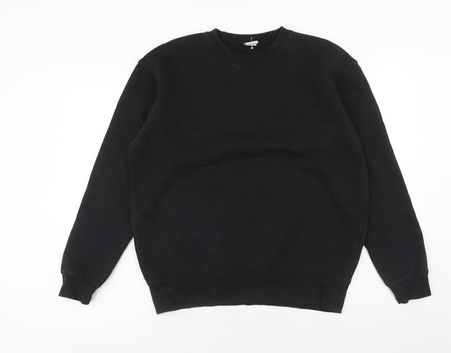 Zara Mens Black Cotton Pullover Sweatshirt Size S
