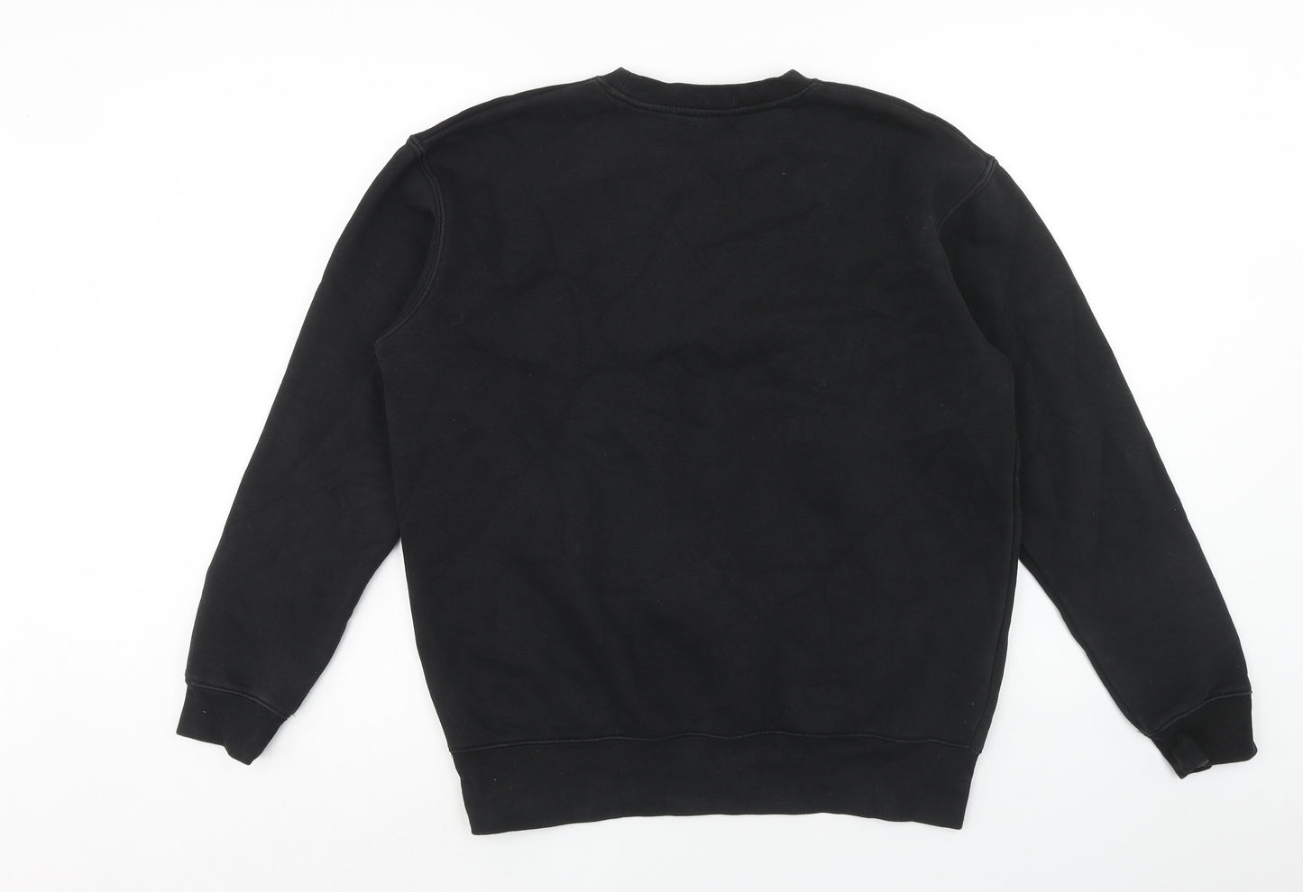 Zara Mens Black Cotton Pullover Sweatshirt Size S