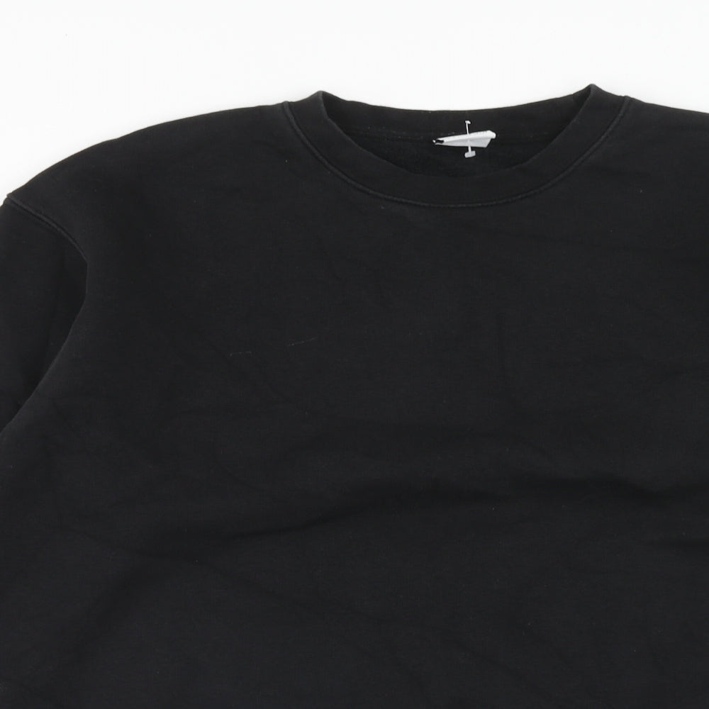 Zara Mens Black Cotton Pullover Sweatshirt Size S