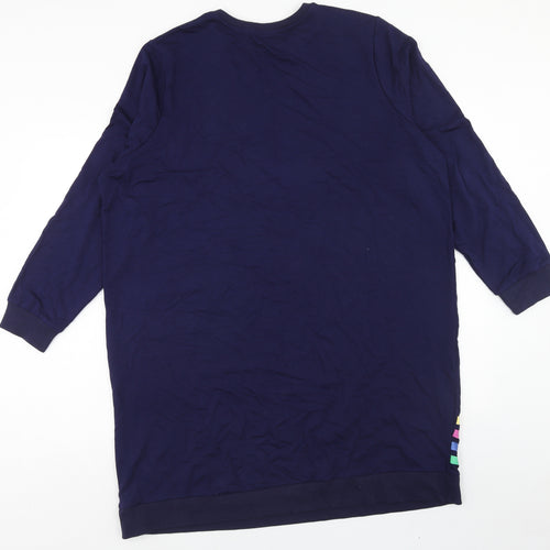 TU Womens Blue Viscose Jumper Dress Size 22 Round Neck Pullover
