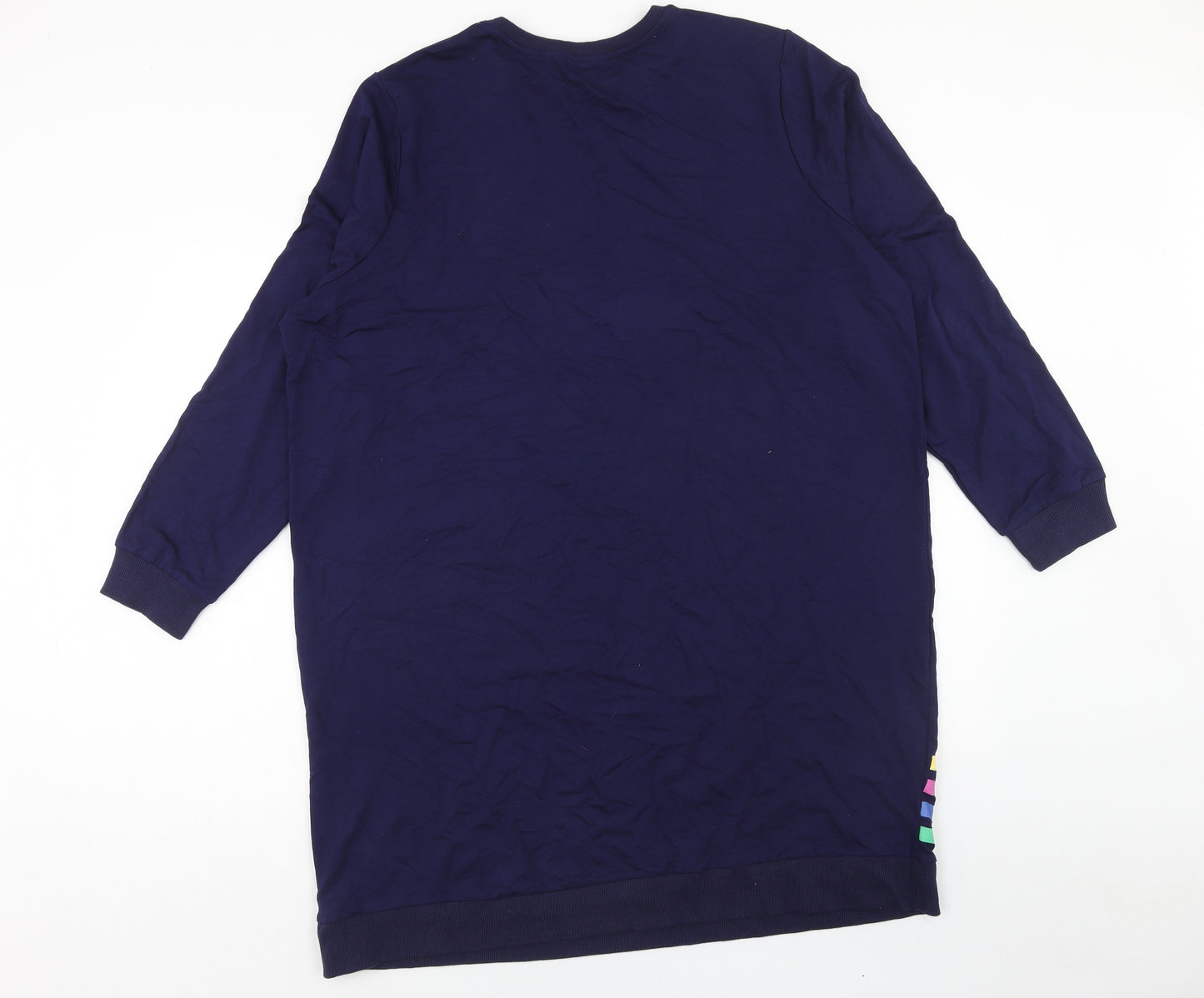 TU Womens Blue Viscose Jumper Dress Size 22 Round Neck Pullover