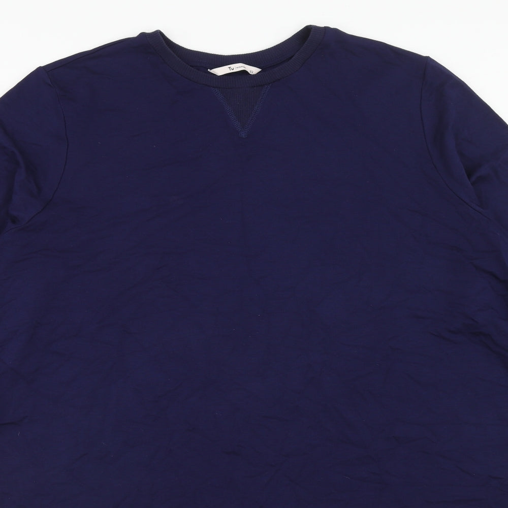 TU Womens Blue Viscose Jumper Dress Size 22 Round Neck Pullover