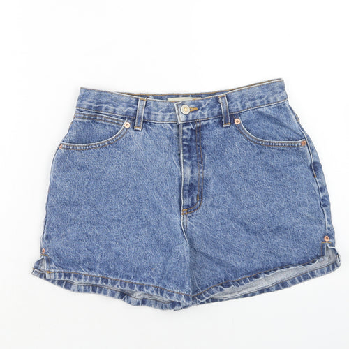 London Jean Womens Blue Cotton Hot Pants Shorts Size 6 Regular Zip