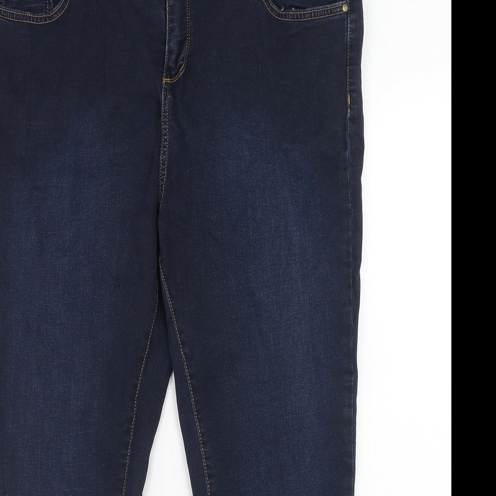 Wallis Womens Blue Cotton Skinny Jeans Size 18 Regular Zip