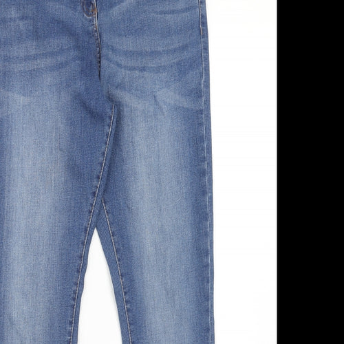 NEXT Womens Blue Cotton Skinny Jeans Size 14 Regular Zip