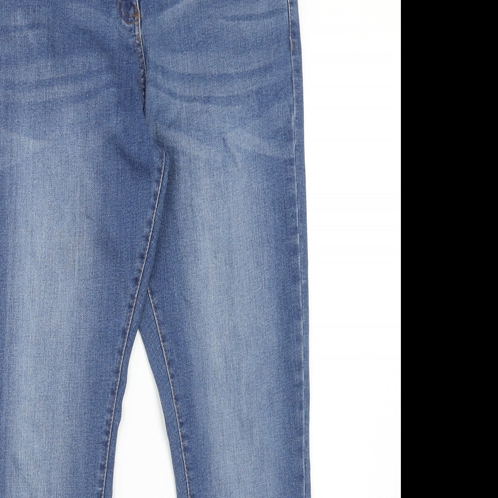 NEXT Womens Blue Cotton Skinny Jeans Size 14 Regular Zip
