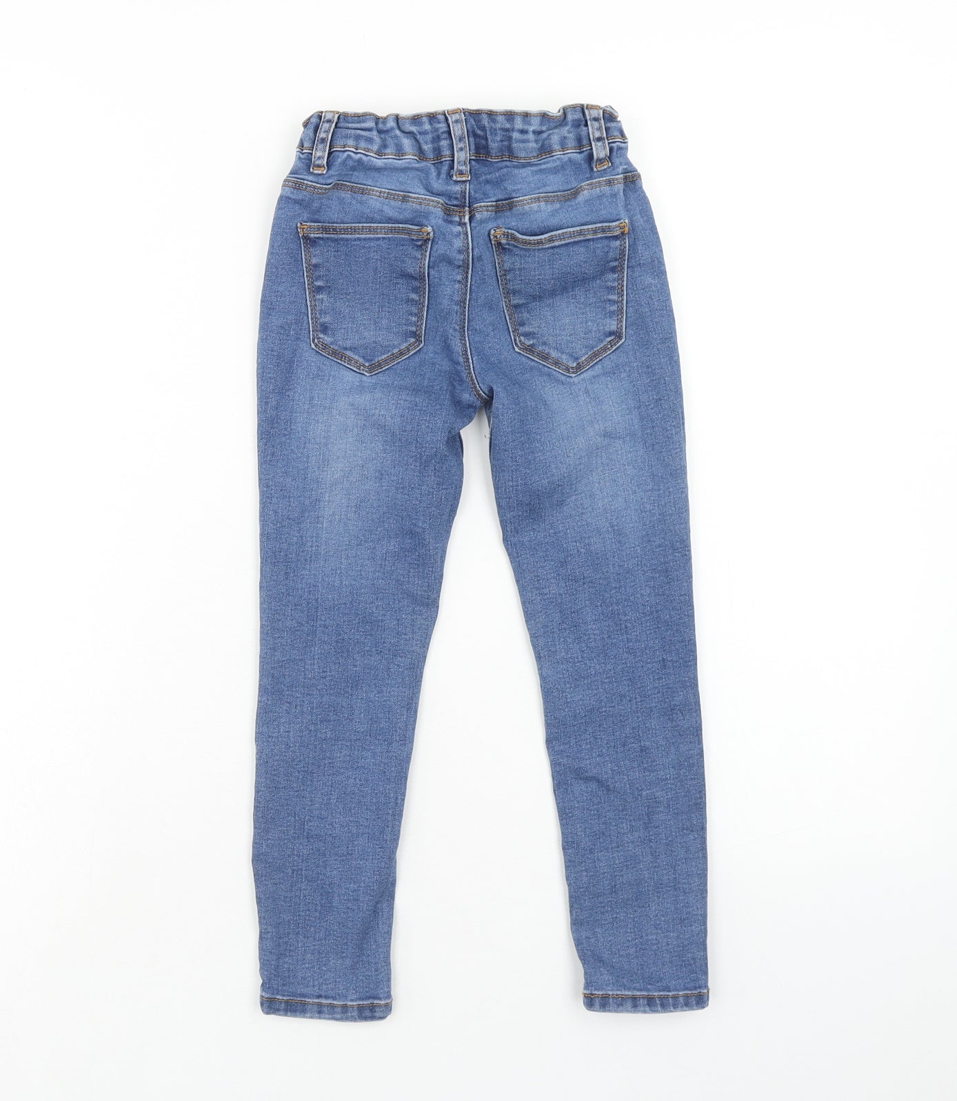Denim & Co. Boys Blue Cotton Skinny Jeans Size 5-6 Years Regular Zip
