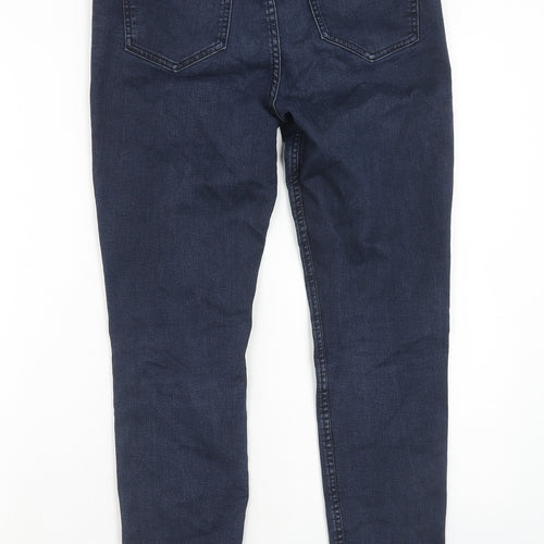 Marks and Spencer Womens Blue Cotton Skinny Jeans Size 10 Regular Zip