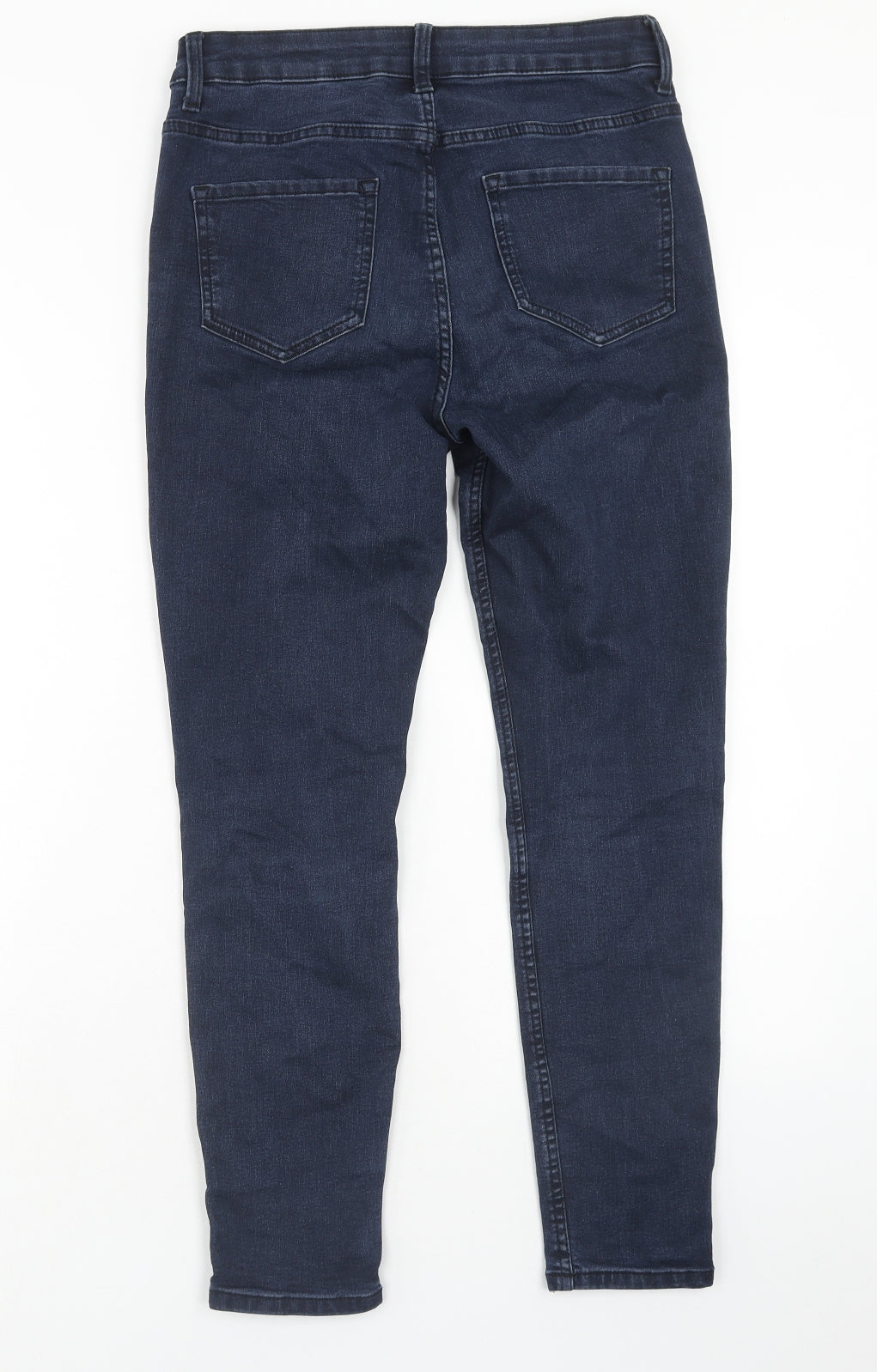 Marks and Spencer Womens Blue Cotton Skinny Jeans Size 10 Regular Zip