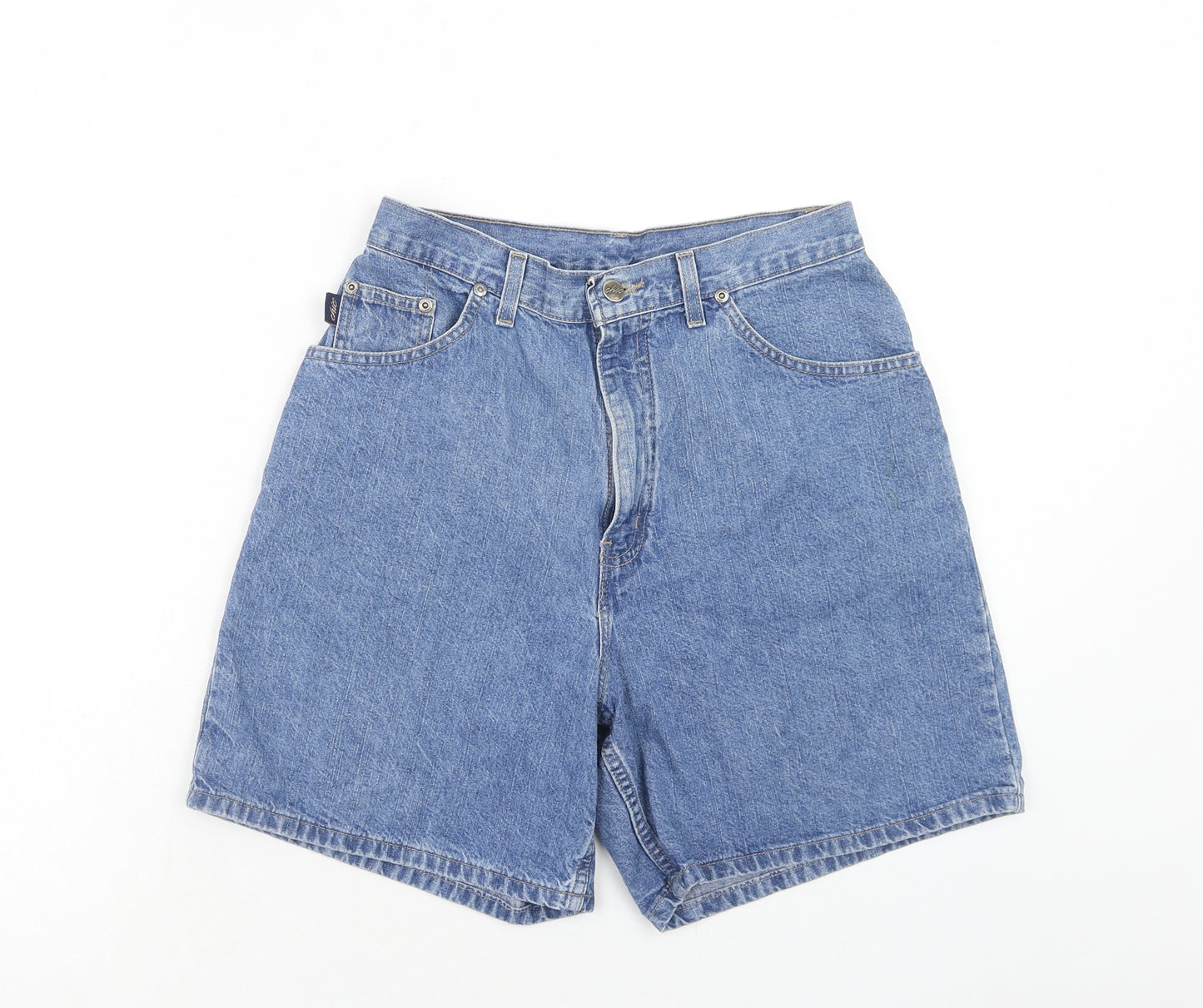 CHIC Womens Blue Cotton Mom Shorts Size 10 Regular Zip