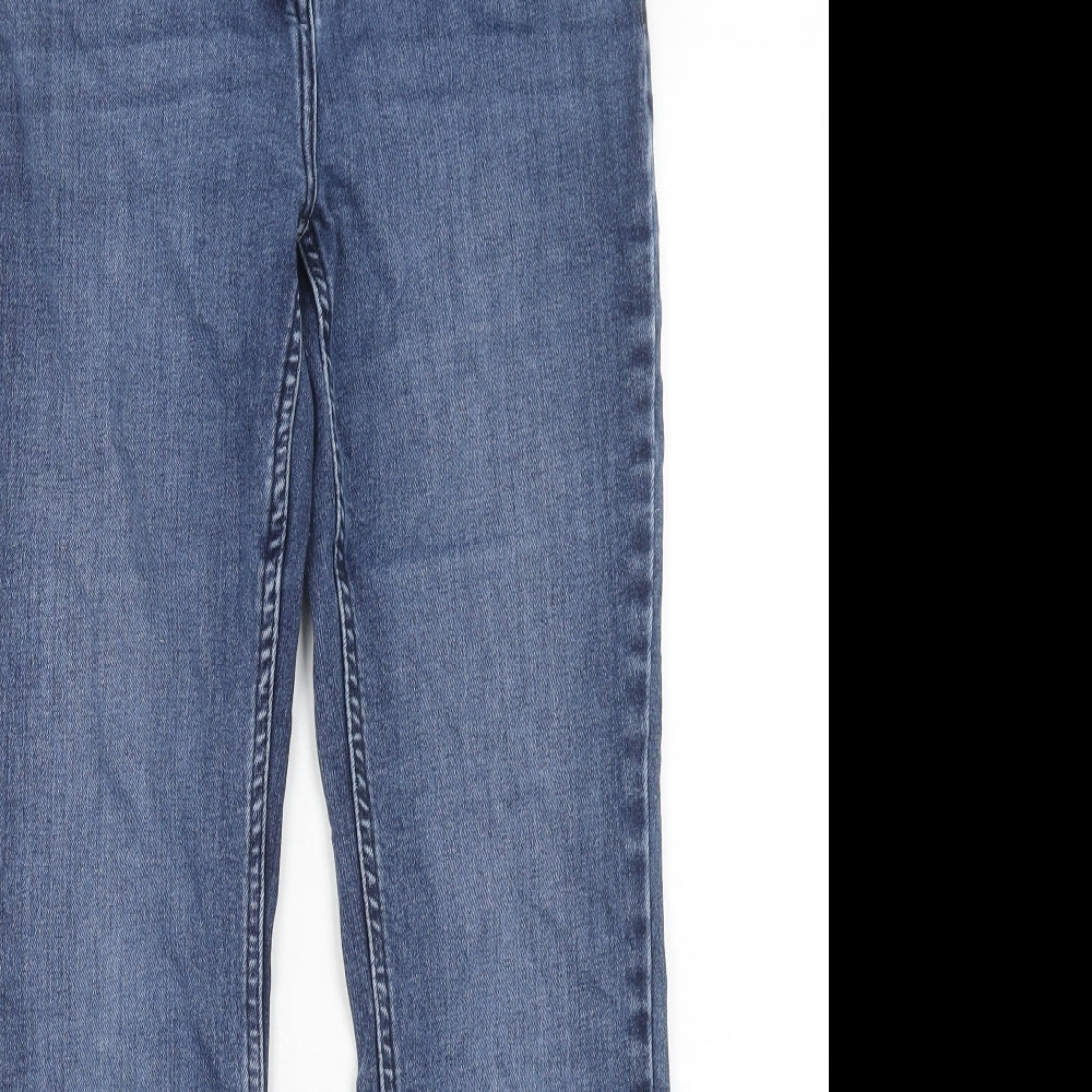 NEXT Womens Blue Cotton Straight Jeans Size 12 Slim Zip