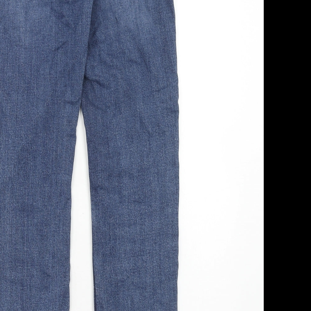 NEXT Womens Blue Cotton Straight Jeans Size 12 Slim Zip