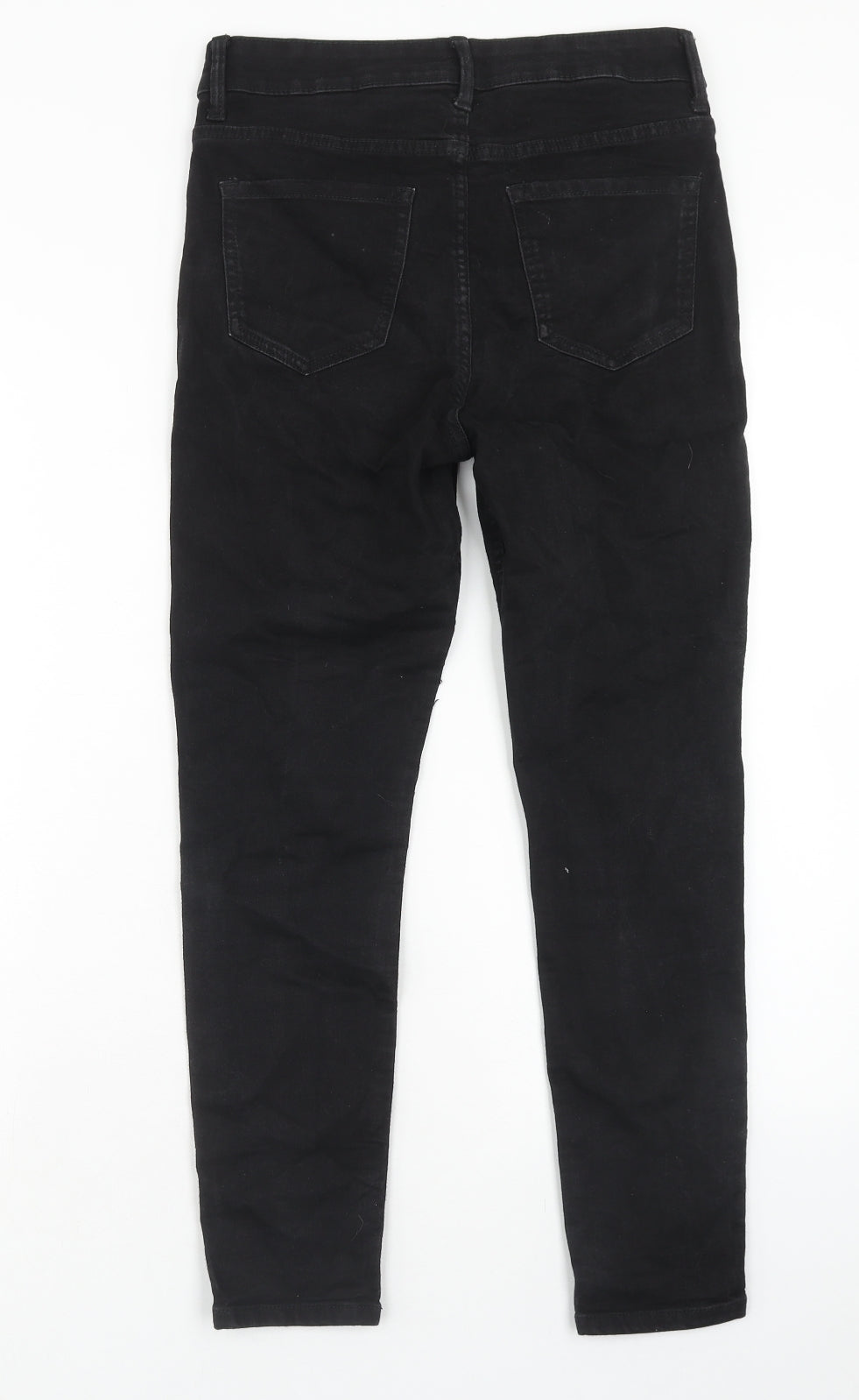 Marks and Spencer Womens Black Cotton Skinny Jeans Size 10 Regular Zip