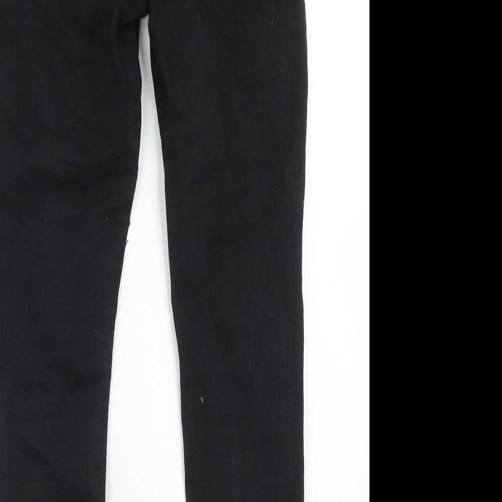 Marks and Spencer Womens Black Cotton Skinny Jeans Size 10 Regular Zip