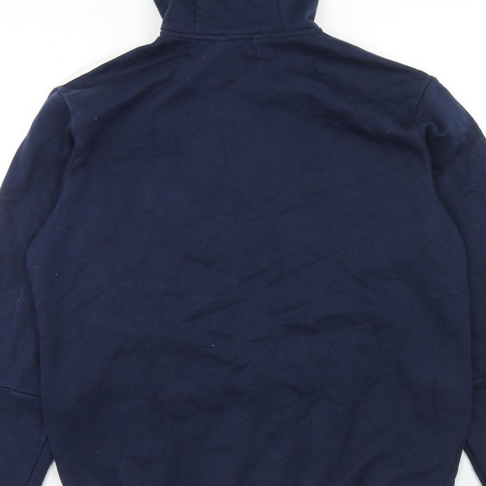 adidas Mens Blue Cotton Full Zip Hoodie Size M