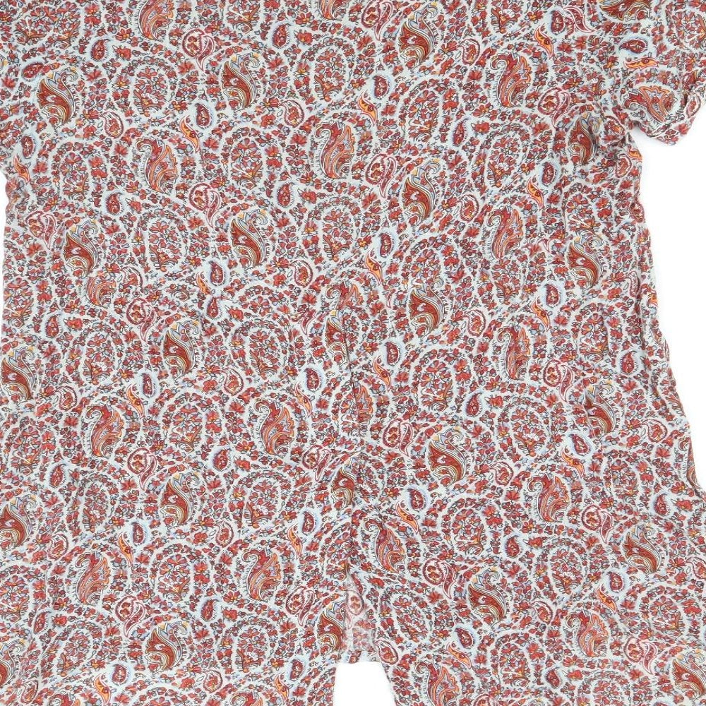 Fat Face Womens Multicoloured Geometric Viscose Basic Blouse Size 12 Round Neck