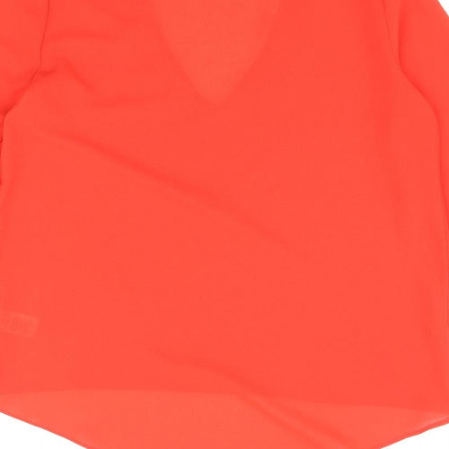 Atmosphere Womens Red Polyester Basic Blouse Size 8 V-Neck