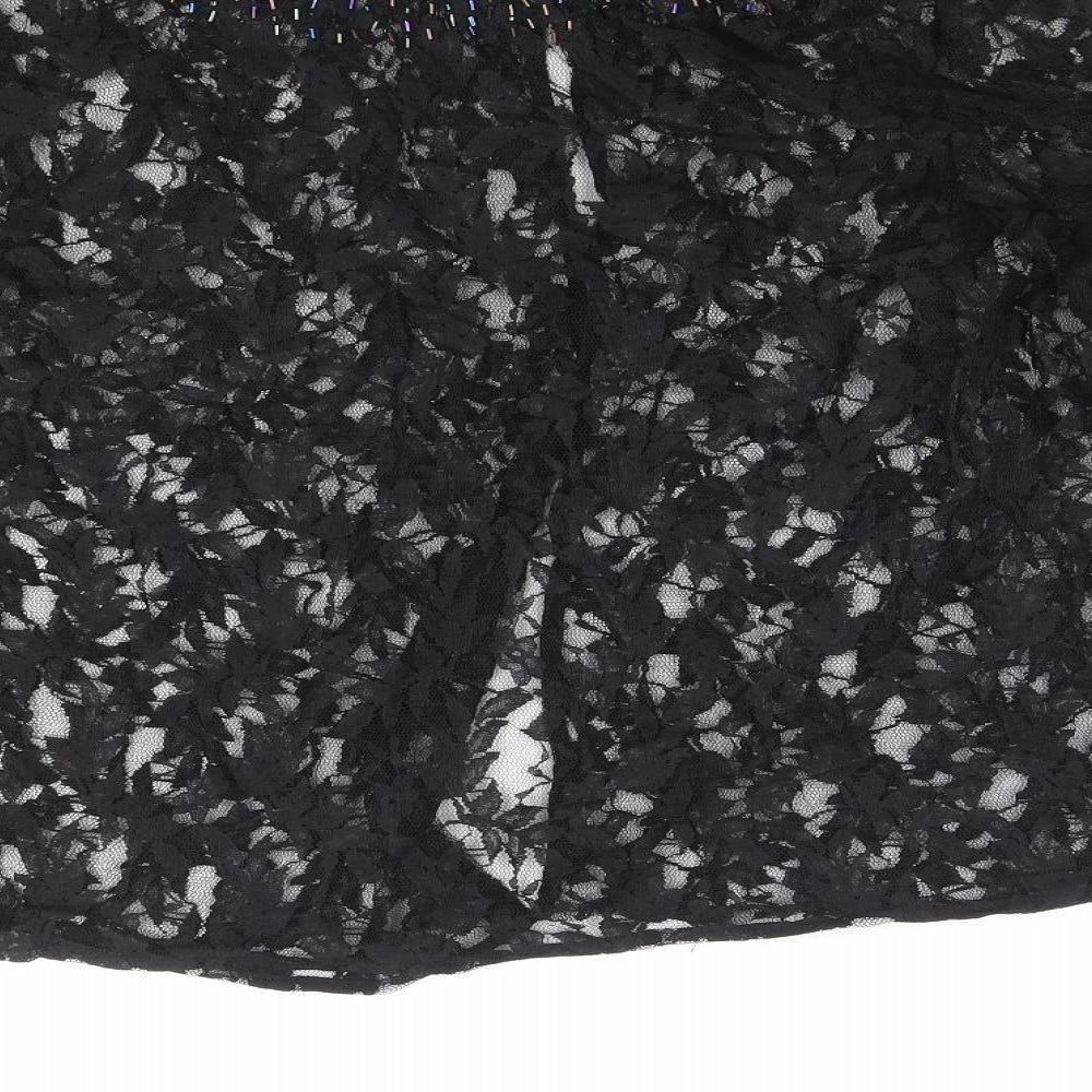 Hampstead Bazaar Womens Black Floral Polyester Basic Blouse Size 20 Round Neck