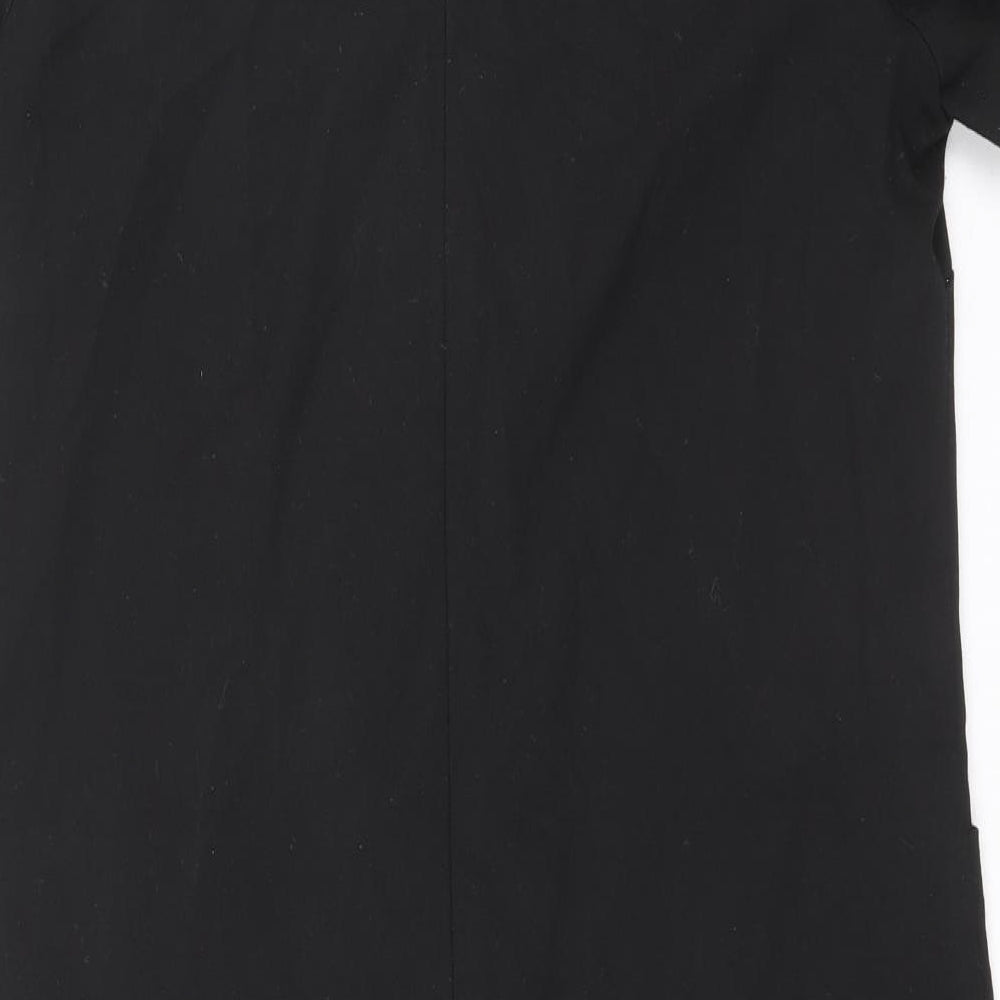 NEXT Womens Black Polyester A-Line Size 12 Round Neck Zip
