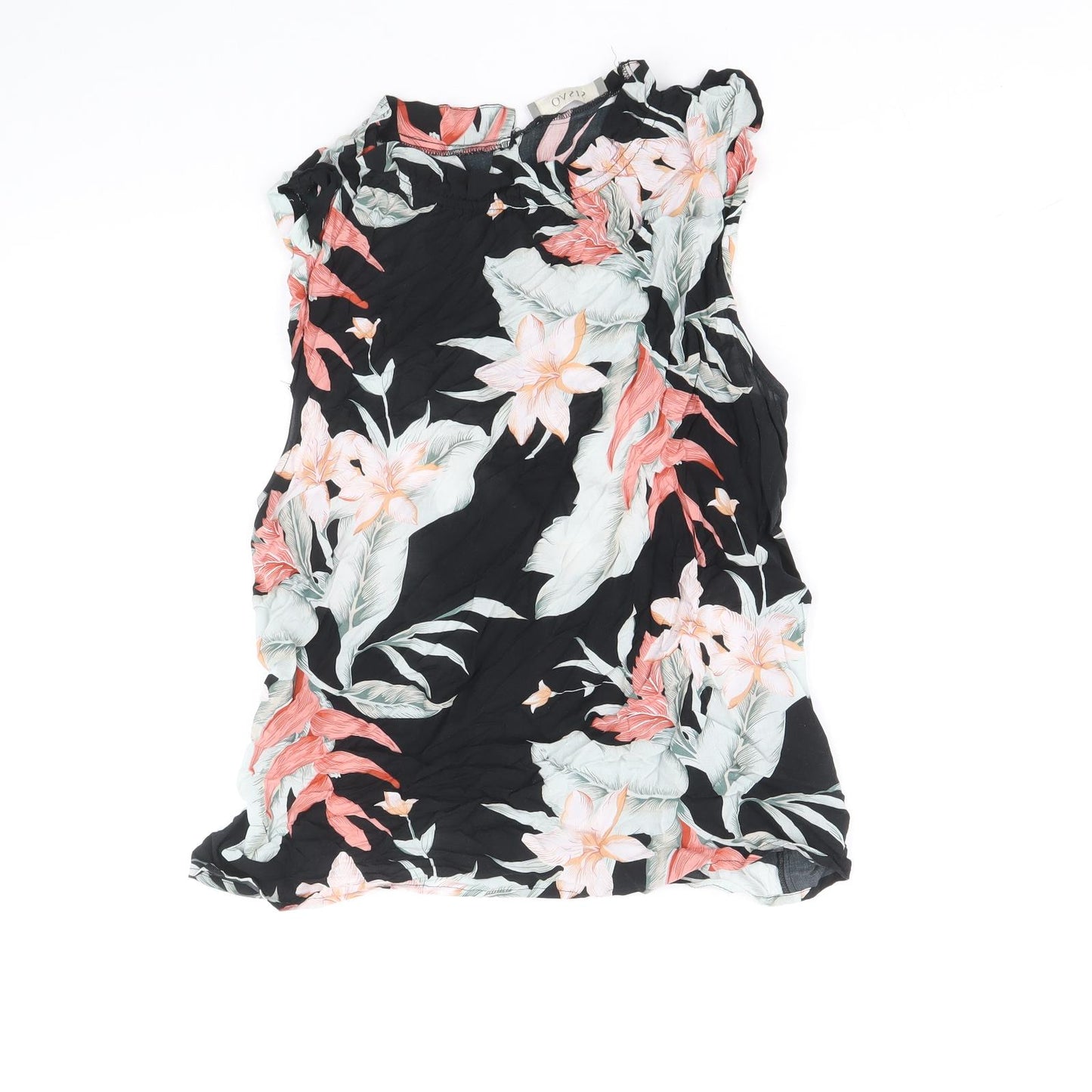 Oasis Womens Multicoloured Floral Viscose Basic Tank Size 12 Round Neck