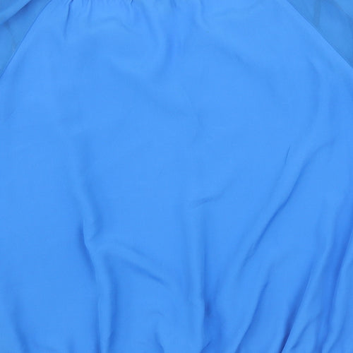 Debenhams Womens Blue Polyester Basic Blouse Size 8 V-Neck