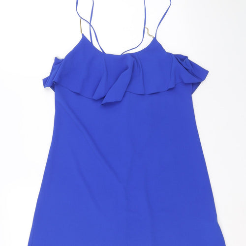 Atmosphere Womens Blue Polyester A-Line Size 8 Round Neck Pullover