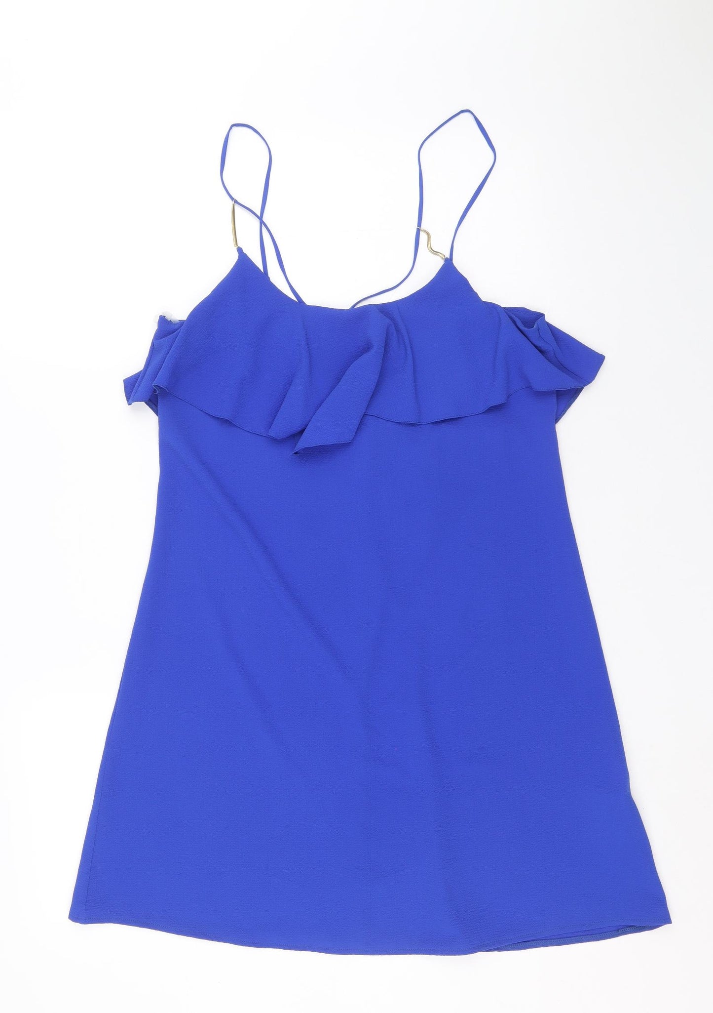 Atmosphere Womens Blue Polyester A-Line Size 8 Round Neck Pullover